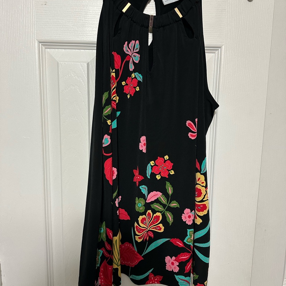 New York & Company Black Floral Shirt